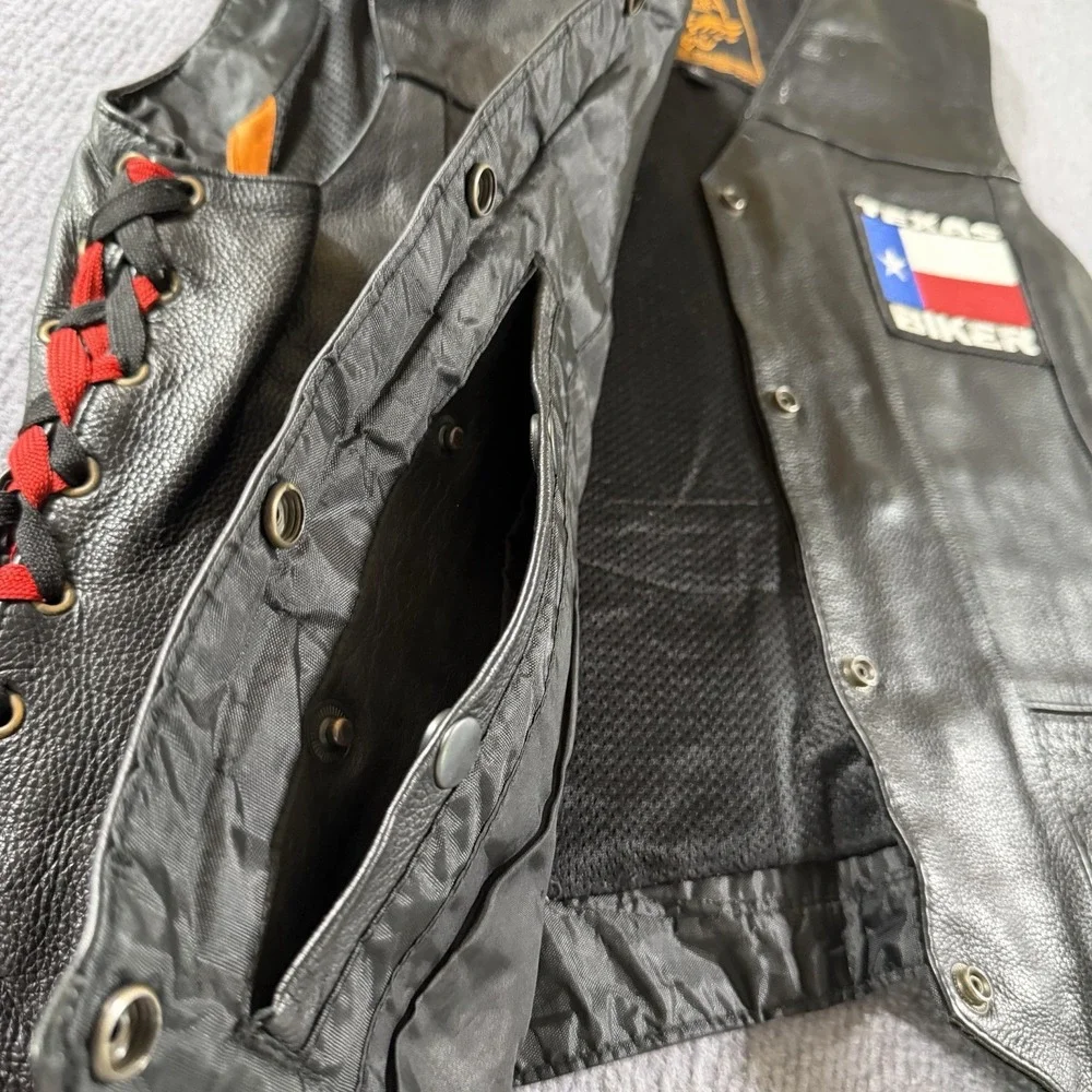 Milwaukee‎ Leather Womens Black Naked Leather XL Lace Vest * - Picture 6 of 11